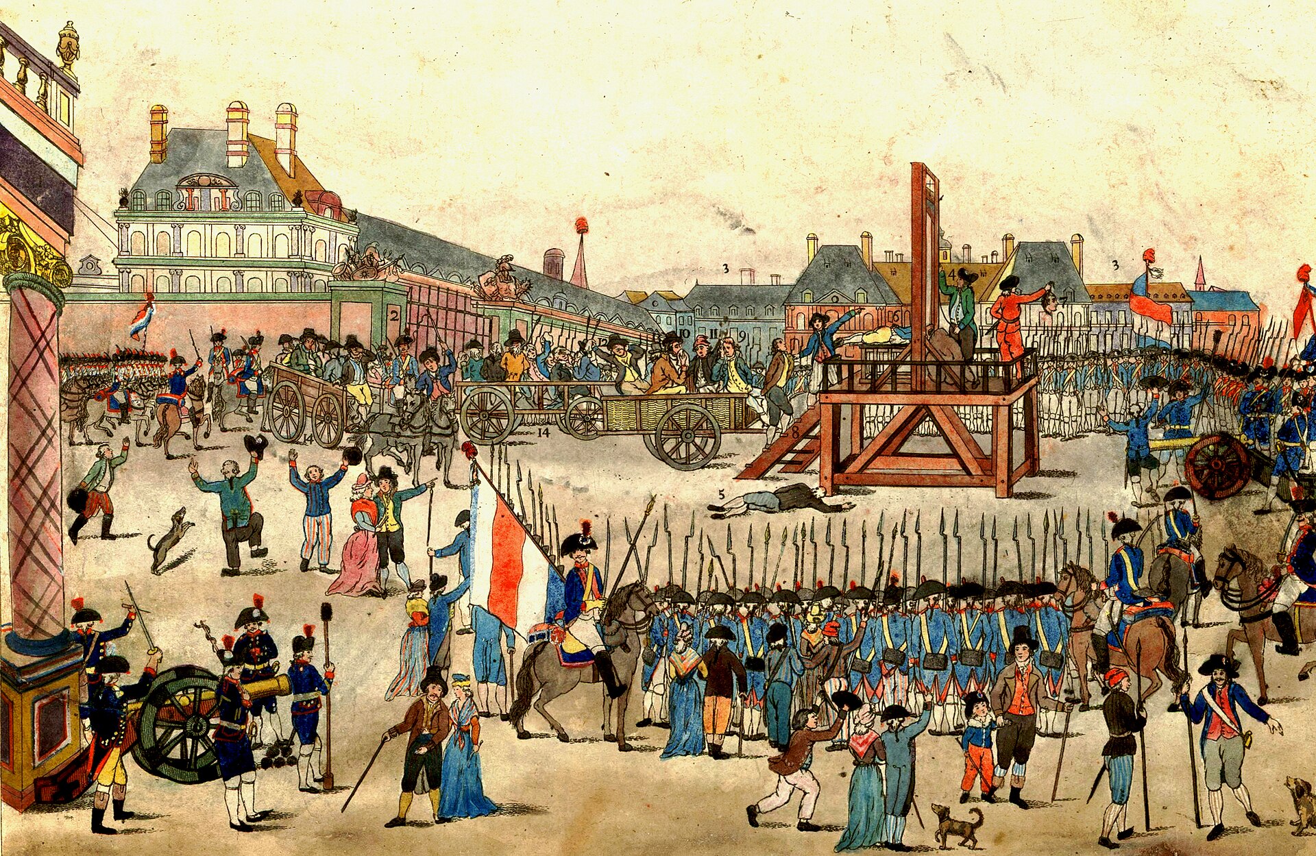Franse revolutie: execution of Robespierre and his supporters in 1794