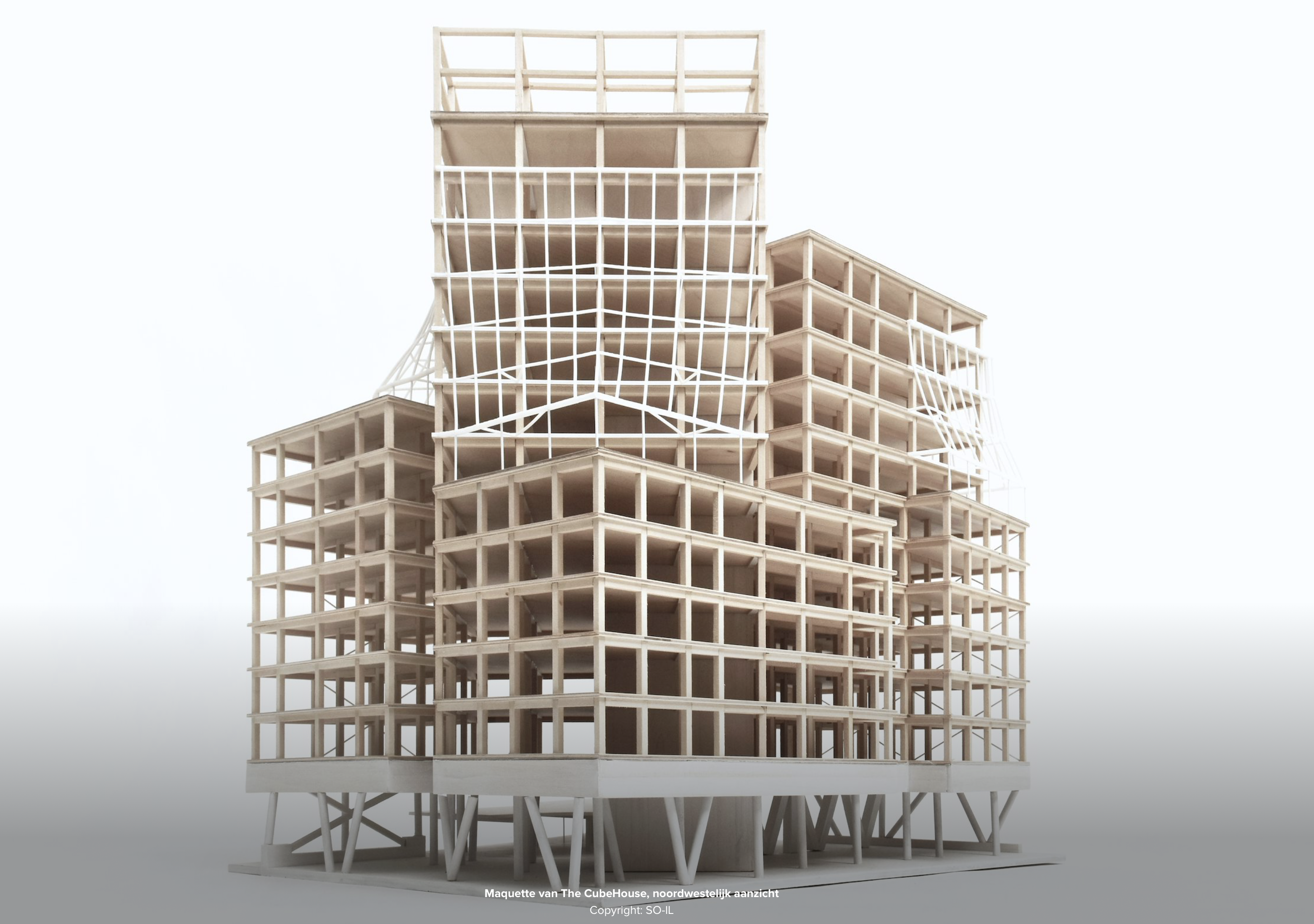 Maquette The CubeHouse  - noordwestelijk aanzicht 